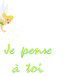 Gif animé je pense à toi fée clochette